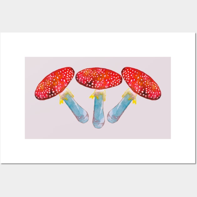 Fly agaric forest mushroom Wall Art by deadblackpony